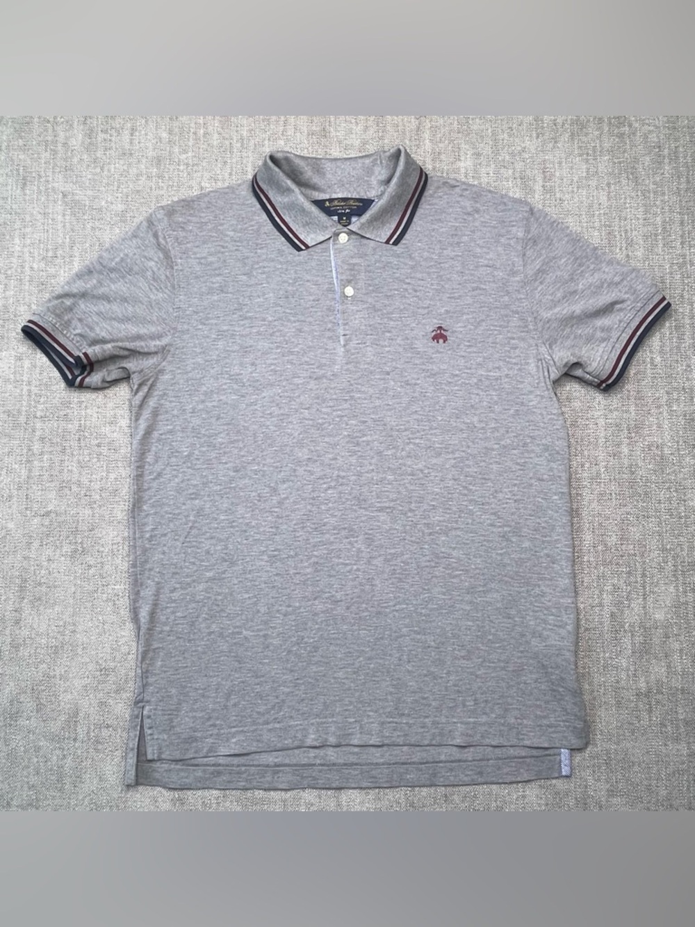 Brooks Brothers Supima Cotton Slim Fit Polo Shirt‎ Mens M Gray